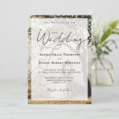 The Wedding of Overlay Photo Simple Black White 招待状 (スタンド正面)