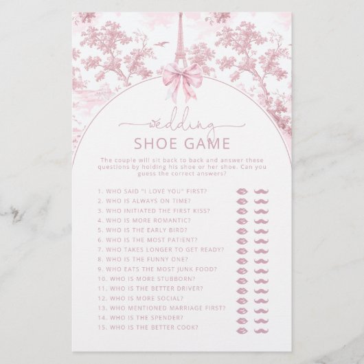 The wedding shoe game Toile French bridal game (正面)