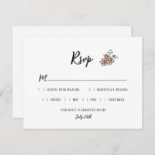 The Wedding Sign Says Rustic Doodle Floral 出欠カード (正面/裏面)