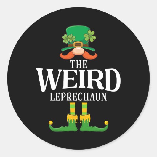 The Weird Leprechaun St Patricks Day Matching  ラウンドシール (正面)