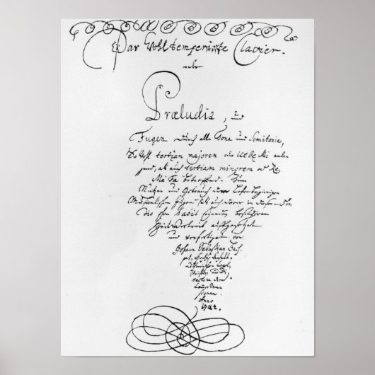 The Well Temperedの手書きタイトルページ ポスター (正面)