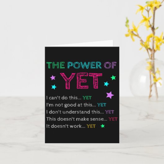 The Wer Of Yet Back To School Insrational Teacher  カード (黄色い花)