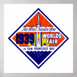 The West Invites You ポスター<br><div class="desc">Vintage Art Deco advertising poster "The West Invites You" promoting the 1939 World's Fair in San Francisco.</div>