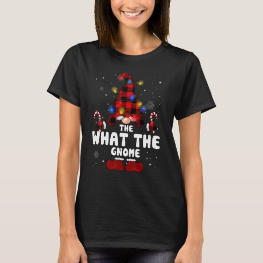 The What The Gnome Buffalo Plaid Christmas Tree Li Tシャツ (正面)