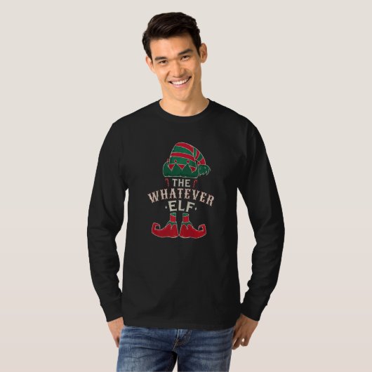The Whatever Elf Cute Ugly Christmas Sweater Famil Tシャツ (正面フル)