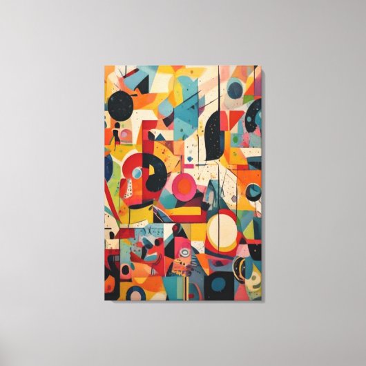 The Whimsical Mid-Century Abstract Shapes Canvas キャンバスプリント (正面)