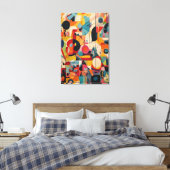 The Whimsical Mid-Century Abstract Shapes Canvas キャンバスプリント (インサイチュ (寝室))