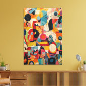 The Whimsical Mid-Century Abstract Shapes Canvas キャンバスプリント (インサイチュ (リビング))