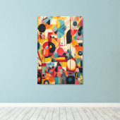 The Whimsical Mid-Century Abstract Shapes Canvas キャンバスプリント (インサイチュ (ウッドフロア))