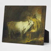 The White Bull in the Stable (キャンバス上の油) フォトプラーク (側面)