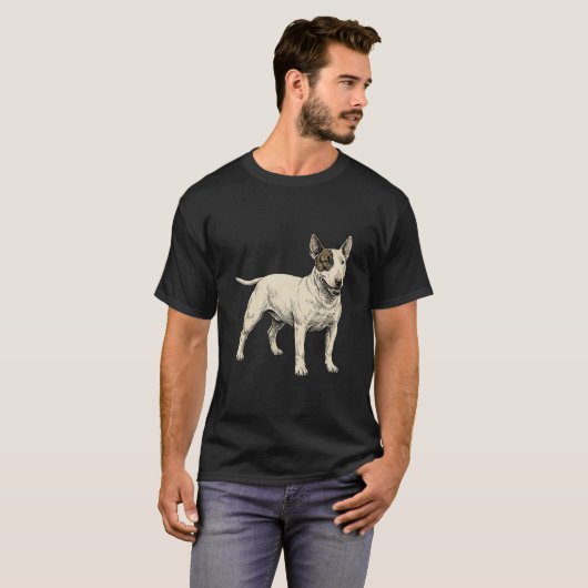 The White Cavalier: Distinctive Bull Terrier Tシャツ (正面フル)
