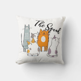The Whole Crew Funny Cat Squad  クッション