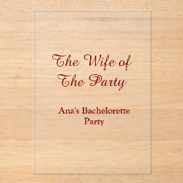 The wife of the party bachelorette party name date アクリル招待状