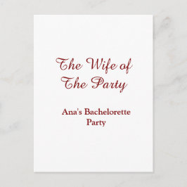 The wife of the party bachelorette party name date ポストカード