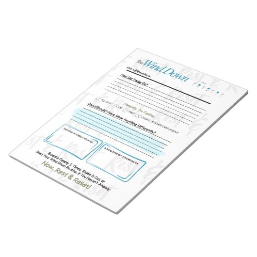 The WIND DOWN – 5-Minute Evening Journal Notepad ノートパッド (アングル)