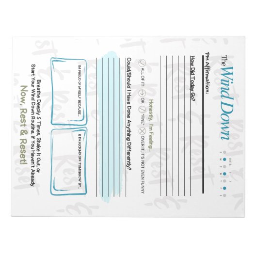 The WIND DOWN – 5-Minute Evening Journal Notepad ノートパッド (正面)