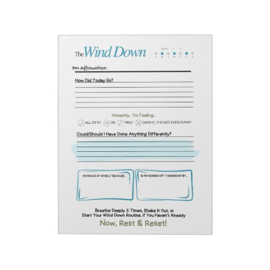 The WIND DOWN – 5-Minute Evening Journal Notepad ノートパッド (回転)