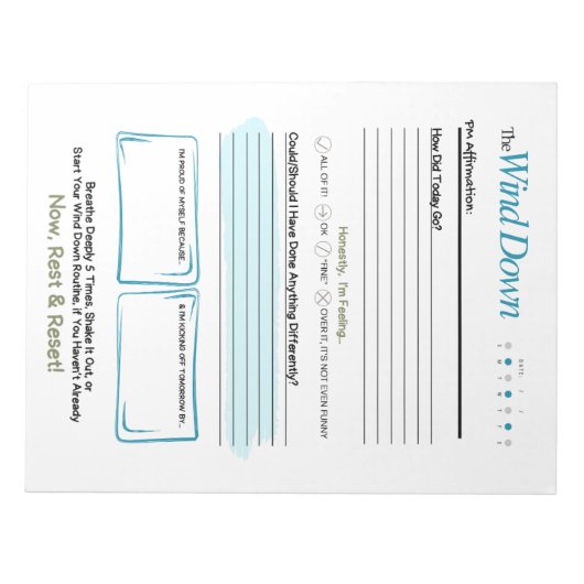 The WIND DOWN – 5-Minute Evening Journal Notepad ノートパッド (正面)