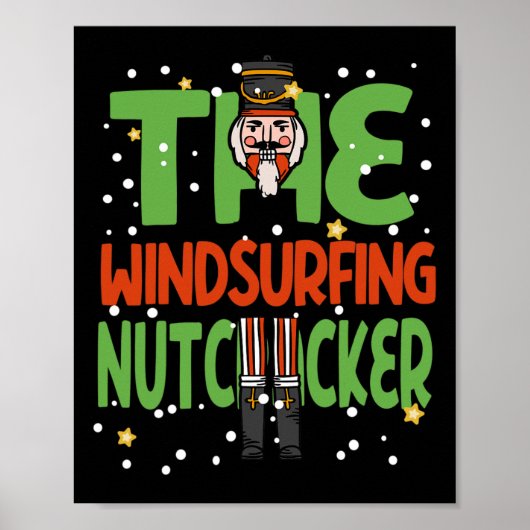 The Windsurfing Nutcracker Funny Christmas Pajama  ポスター (正面)