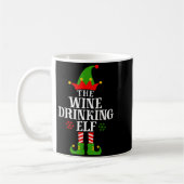 The Wine Drinking Elf Funny Matching Family Christ コーヒーマグカップ (左)