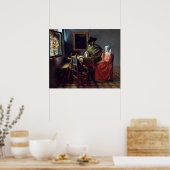 The Wine Glass by Vermeer – ポスター (キッチン)