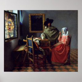 The Wine Glass by Vermeer – ポスター