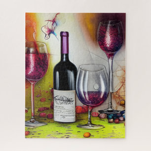 The Wine Tasting Colorful Digital Art ジグソーパズル