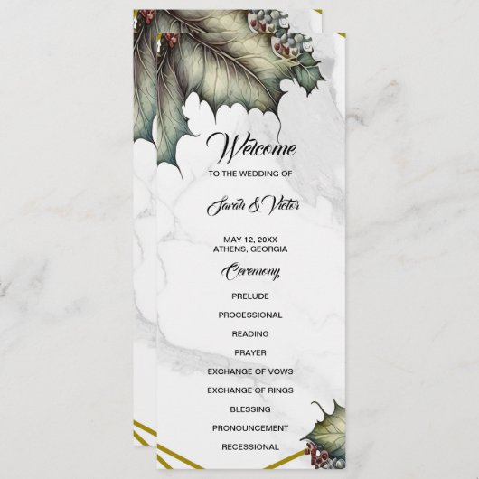 The Winery 2 sided Program Card プログラム (正面/裏面)