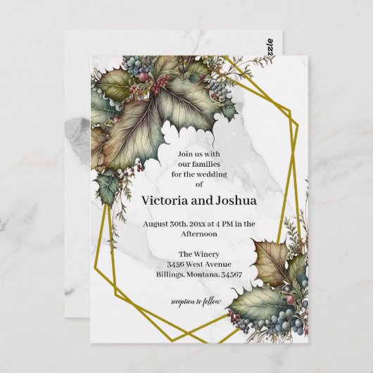 The Winery Wedding Invitation ポストカード (正面/裏面)