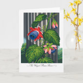 The Winged Passion Flower Botanical Art カード (黄色い花)