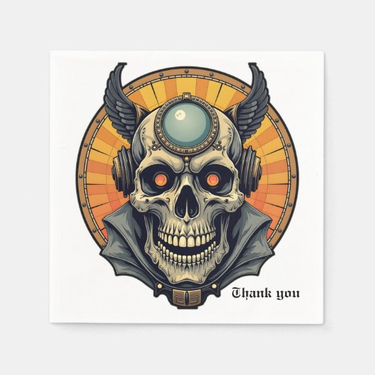 The winged skull.  スタンダードカクテルナプキン (正面)