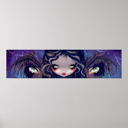 The Wings Have Eyes big eye lowbrow Art Print ポスター (正面)