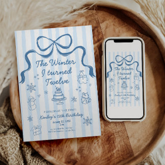 The Winter I turned 12 Birthday Invitation 招待状