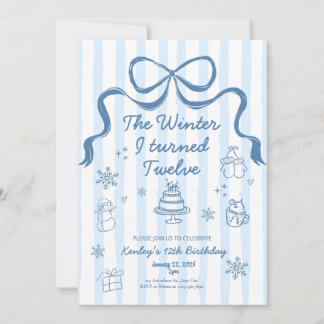 The Winter I turned 12 Birthday Invitation 招待状