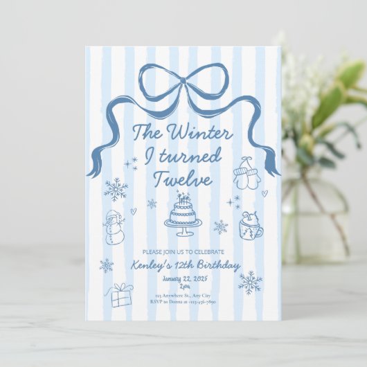 The Winter I turned 12 Birthday Invitation 招待状 (スタンド正面)