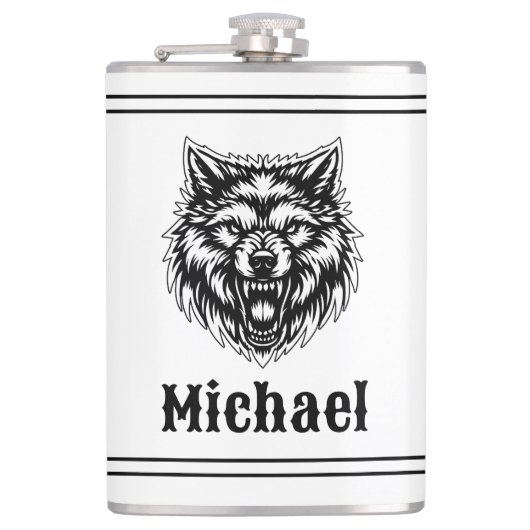 The Wolf Personalized フラスク (正面)