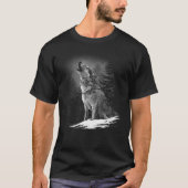 The wolf's breast in nature at night tシャツ (正面)