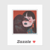 The woman and the crow シール (シート)