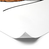 The Woman with the Guitar - Minimalist Line Art ポスター (角)