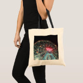 'The Wonder Wheel at Night' Budget Canvas Tote トートバッグ (正面(商品))