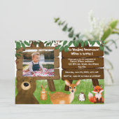 The Woodland Calling All Forest Animals Birthday  招待状 (スタンド正面)