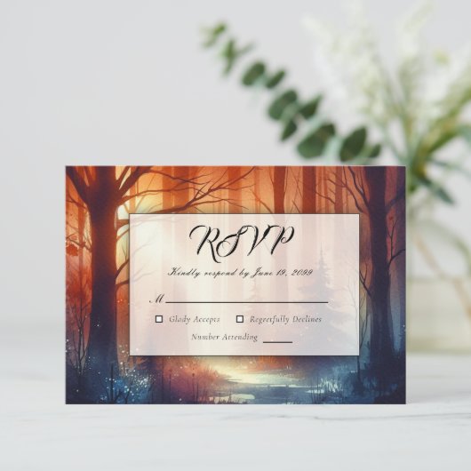 The Woodland Spell of Falling Leaves Wedding 出欠カード (スタンド正面)