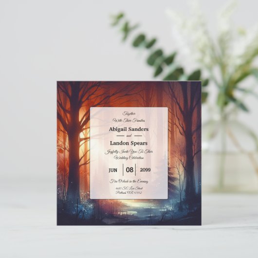 The Woodland Spell of Falling Leaves Wedding 招待状 (スタンド正面)