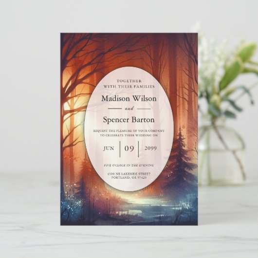 The Woodland Spell of Falling Leaves Wedding 招待状 (スタンド正面)