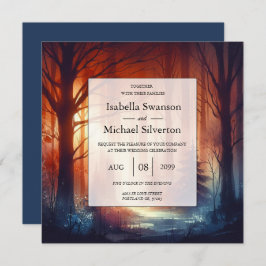 The Woodland Spell of Falling Leaves Wedding 招待状