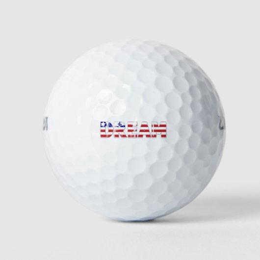 The word "Dream"  with American flag ゴルフボール (正面)