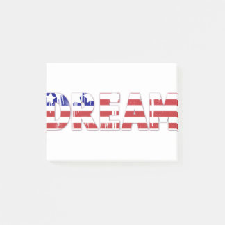 The word "Dream" with American flag ポストイット