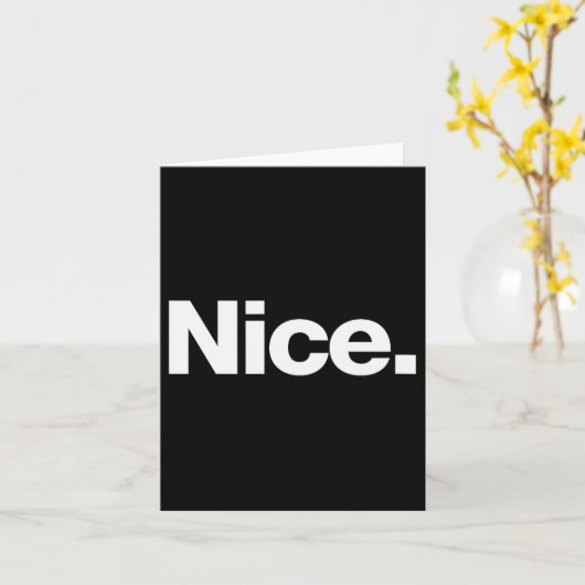 The Word Nice _ A Christmas Design That Says Nice  カード (黄色い花)