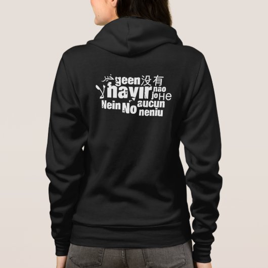 The word "No" in different languages Hoodie パーカ (裏面)