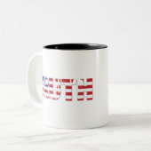 The word " Truth" with American flag ツートーンマグカップ (正面左)